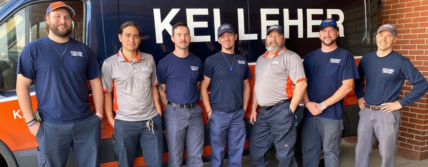 Kelleher plumbing team in front of their service van